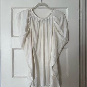 BCBG lightweight white blouse with puffy sleeves